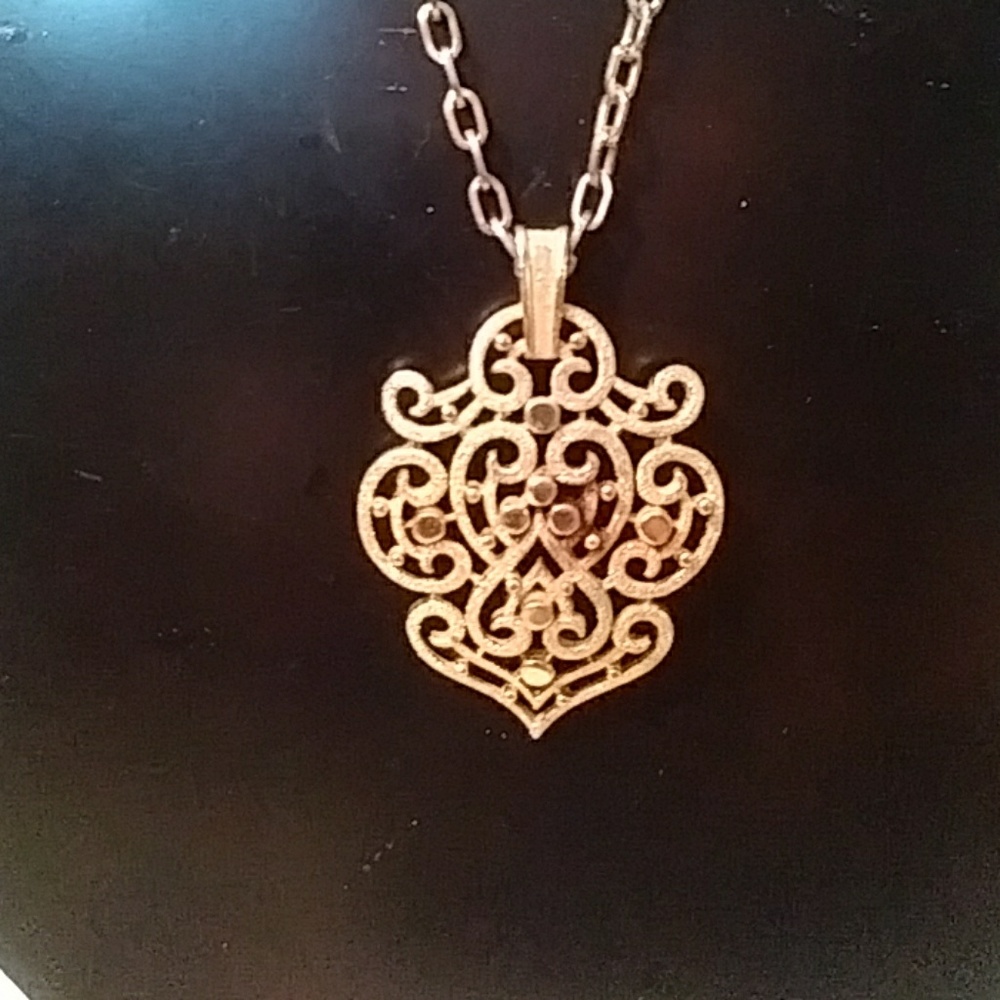 CROWN TRIFARI vintage gold plate filagree RARE necklace